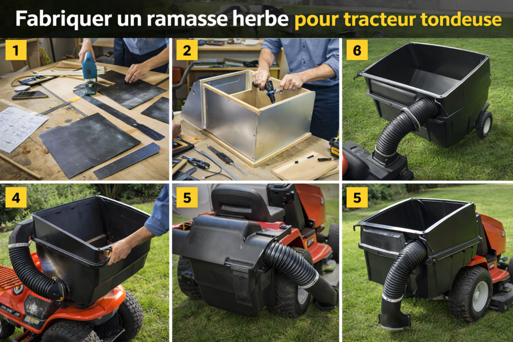 Fabriquer un ramasse herbe pour tracteur tondeuse étape par étape
