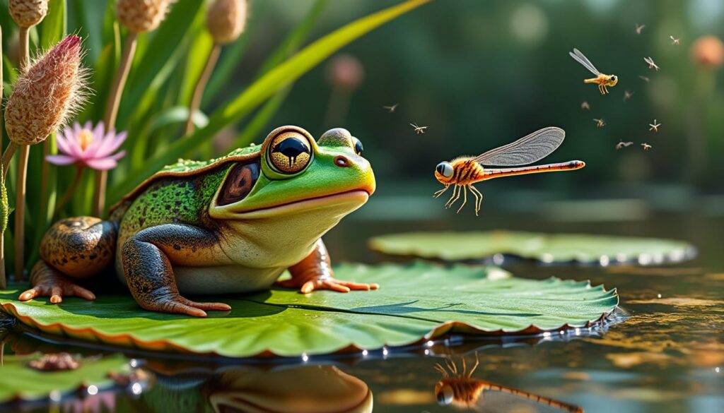 découvrez ce que mange une grenouille dans un bassin, les aliments naturels adaptés et nos conseils pour bien nourrir ces amphibiens en milieu naturel.